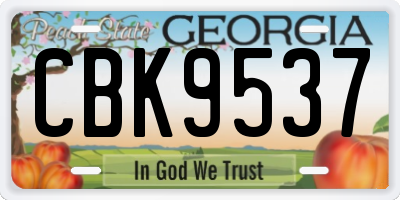GA license plate CBK9537