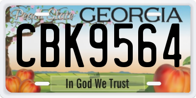 GA license plate CBK9564