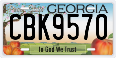 GA license plate CBK9570