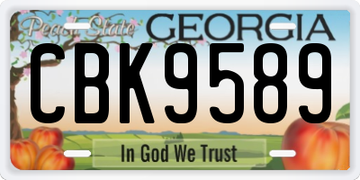 GA license plate CBK9589