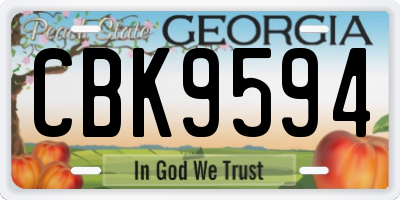 GA license plate CBK9594