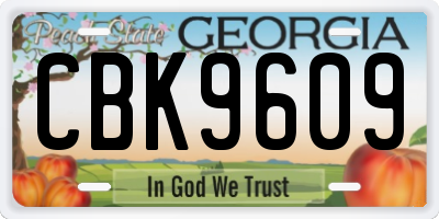 GA license plate CBK9609