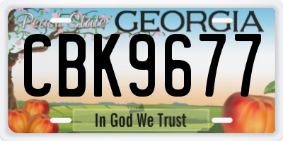 GA license plate CBK9677