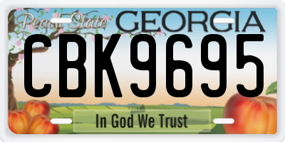 GA license plate CBK9695