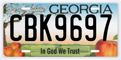 GA license plate CBK9697
