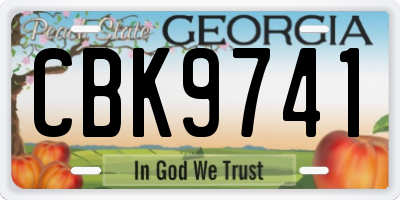 GA license plate CBK9741