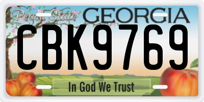 GA license plate CBK9769