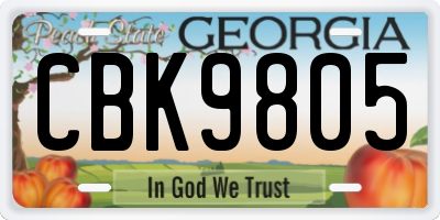 GA license plate CBK9805