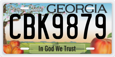 GA license plate CBK9879