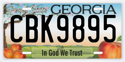 GA license plate CBK9895