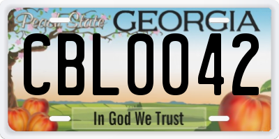 GA license plate CBL0042