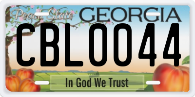GA license plate CBL0044