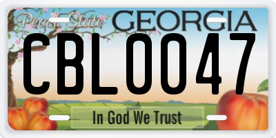 GA license plate CBL0047