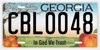 GA license plate CBL0048
