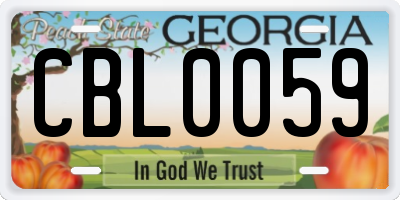 GA license plate CBL0059