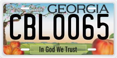 GA license plate CBL0065