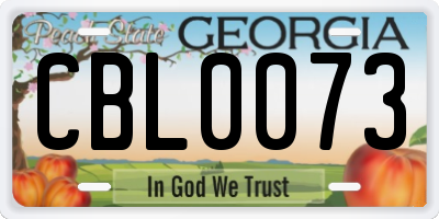 GA license plate CBL0073