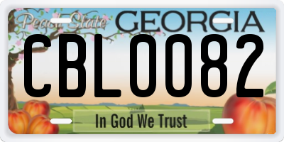 GA license plate CBL0082