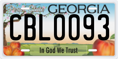 GA license plate CBL0093