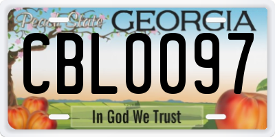 GA license plate CBL0097