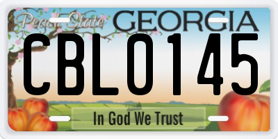 GA license plate CBL0145