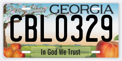 GA license plate CBL0329