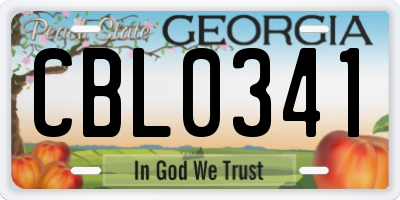 GA license plate CBL0341