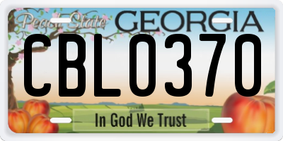 GA license plate CBL0370