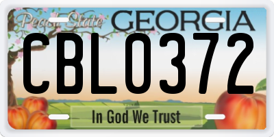 GA license plate CBL0372