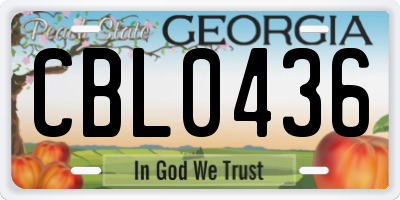 GA license plate CBL0436