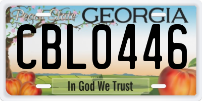 GA license plate CBL0446