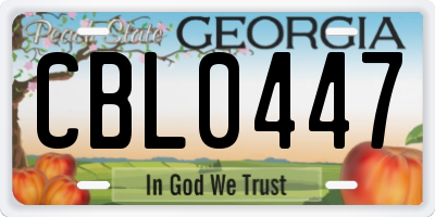 GA license plate CBL0447