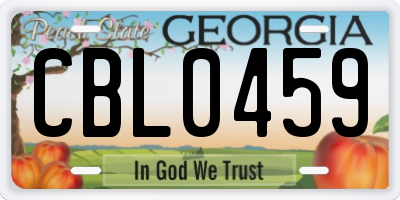 GA license plate CBL0459