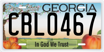 GA license plate CBL0467