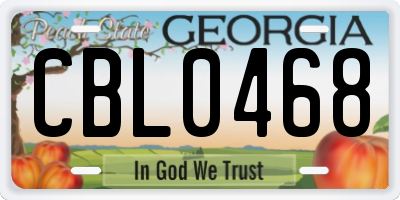GA license plate CBL0468