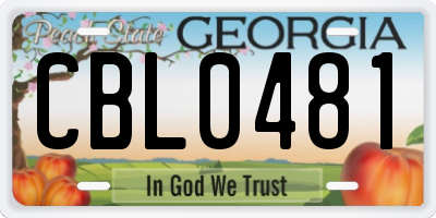 GA license plate CBL0481