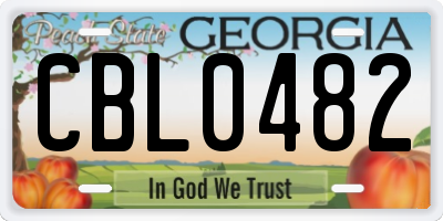 GA license plate CBL0482