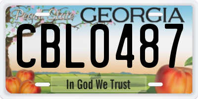 GA license plate CBL0487