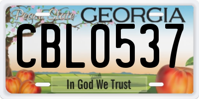 GA license plate CBL0537