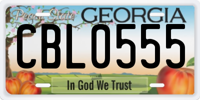 GA license plate CBL0555