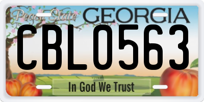 GA license plate CBL0563
