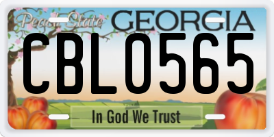 GA license plate CBL0565