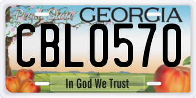 GA license plate CBL0570