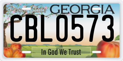 GA license plate CBL0573