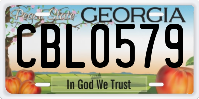 GA license plate CBL0579