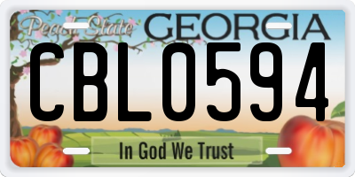 GA license plate CBL0594