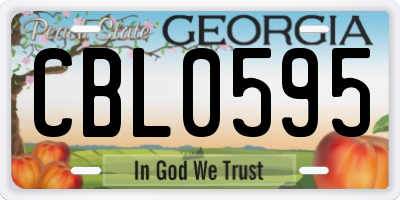 GA license plate CBL0595