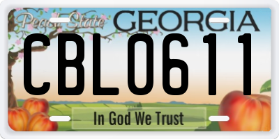GA license plate CBL0611