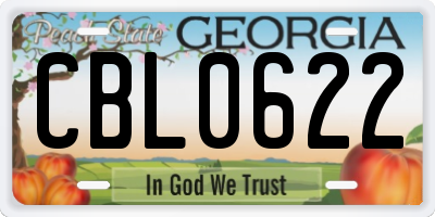 GA license plate CBL0622