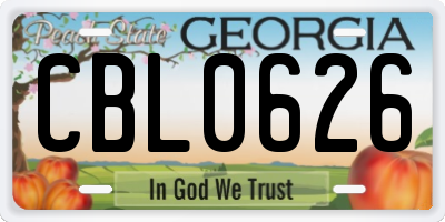 GA license plate CBL0626